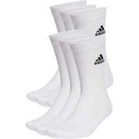 adidas Cushioned 6 Pack Crew Training Socks White Arch Support Gym Workout