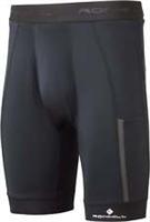 Ronhill Tech Stretch Ultra Mens Short Tights Black 8 Inch Running Fitted Shorts - L Regular