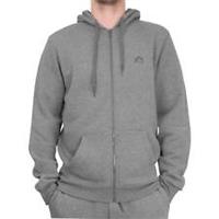 More Mile Vibe Mens Full Zip Fleece Hoody Grey Gym Hooded With Pockets Sports