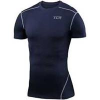 TCA Pro Performance Compression Junior Thermal Running Top Blue Short Sleeve Run