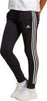 adidas Essentials 3 Stripes Cuffed Womens Joggers Black With Pockets Sweatpants - M Regular