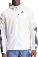 adidas Own The Run 3 Stripes Mens Running Jacket White Hooded Lightweight - S Regular