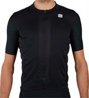 Sportful Strike Mens Cycling Jersey Black Short Sleeve Bike Ride Breathable Top - XL Regular