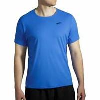 Brooks Atmosphere Mens Running Top Blue Short Sleeve Run Quick Drying T-Shirt - S Regular