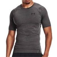 Under Armour HeatGear Armour Mens Compression Top Grey Short Sleeve Gym T-Shirt - S Regular