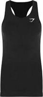 Gymshark Vital Seamless Womens Training Vest Black Workout Fitness Tank Top Gym - S Regular