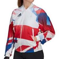 adidas Team GB Podium Womens Jacket White Running Run Full Zip Zip Pocket Ladies - 5XL Regular