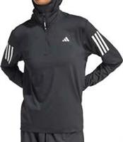 adidas Own The Run Womens Running Top Black Long Sleeve Half Zip Reflective