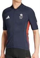 adidas Team GB Mens Cycling Jersey Blue Short Sleeve Full Zip Bike Ride Top - S Regular