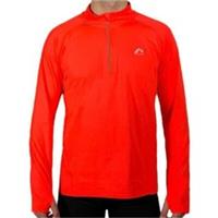 More Mile Vivid Mens Running Top Orange Long Sleeve Half Zip Run Hi Vis Jogging