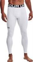 Under Armour ColdGear Compression Mens Running Tights White Base Layer Run - S Regular