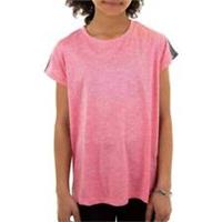 More Mile Girls Cap Training Top Pink Short Sleeve Junior Kids Running T-Shirt