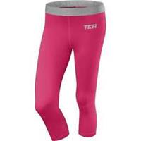 TCA Pro Performance Endurance Womens Running Tights Pink 3/4 Capri Compression