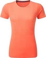 Ronhill Tech Marathon Womens Running Top Orange Short Sleeve Breathable T-Shirt - L-XL Regular