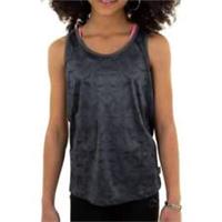 More Mile Racer Back Girls Running Vest Grey Junior Kids Run Sleeveless Tank Top - UK Size Regular