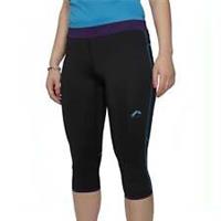 More Mile Prime Womens Running Tights Black 3/4 Capri Run Breathable Sports - 2XS Regular