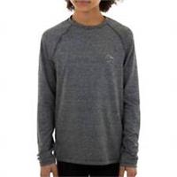 More Mile Train To Run Girls Running Top Grey Long Sleeve Junior Kids Breathable