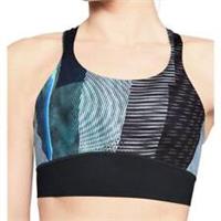 Under Armour Breathelux Performance Mid Womens Sports Bra Black Support Gym Run - XS Regular