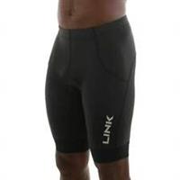 Link Mens Padded Cycling Shorts Black Gel Chamois Pad 360 Reflective Road Ride