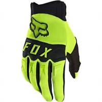 Fox Dirtpaw Full Finger MTB Mens Cycling Gloves Yellow Padded Bike Ride Comfort