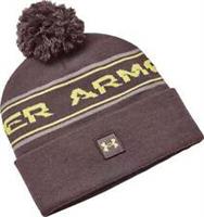 Under Armour Halftime Pom Beanie Grey Stylish Moisture Wicking Hat Mens Womens