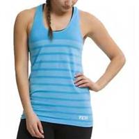 TCA QuickDry SuperKnit Womens Running Vest Blue Run Seamless Sleeveless Tank Top