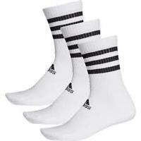 adidas 3 Stripes Classic Cushioned 3 Pack Crew Socks White Womens Arch Support - UK 2 - 3.5 Regular