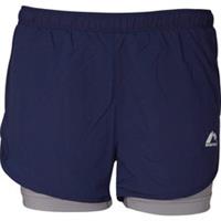 More Mile Conquer Womens Running Shorts Navy 2 In 1 Twin Short Run Training Gym