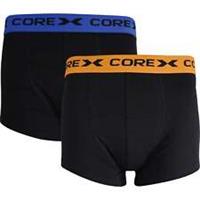 CoreX Fitness Classic 2 Pack Mens Boxer Shorts Black Underwear Stylish - M Regular