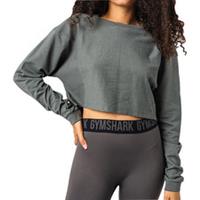 Gymshark Pause Dipped Shoulder Womens Training Top Grey Long Sleeve Gym Excerise - S Regular