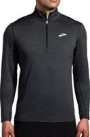 Brooks Dash Mens Running Top Black Long Sleeve Half Zip Run Breathable Jogging - L Regular