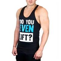 CoreX Fitness Do You Even Lift Stringer Mens Training Vest Black Tank Top Gym - M Regular
