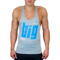 CoreX Fitness I Feel So Big Today Stringer Mens Training Vest Grey Tank Top Gym - M Regular