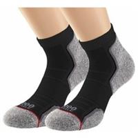 1000 Mile Repreve Single Layer Twin Pack Mens Running Socks Black Support Sports