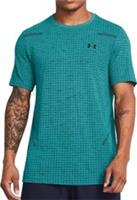 Under Armour Seamless Grid Mens Training Top Green Short Sleeve Gym T-Shirt