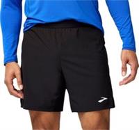 Brooks Journey Mens Running Shorts Black 2 In 1 7 Inch Twin Short Run Training - XL Regular