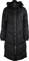 Weekend Vibes Andora Womens Long Jacket Black Hooded Padded Pockets Coat Ladies - L Regular