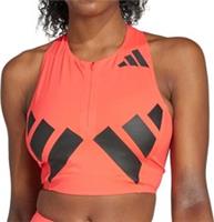 adidas Adizero Road To Records Womens Running Crop Top Red Run Training Tank Top - L Regular