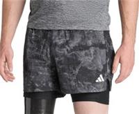 adidas Own The Run Spray Dye Mens Running Shorts Grey 2 In 1 Twin Short Training - S Regular