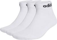 adidas Cushioned Linear 3 Pack Ankle Training Socks White Running Ankle Length