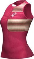 Compressport Tri Postural Womens Cycling Vest Pink Seamless Half Zip Bike Ride - S Regular