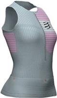 Compressport Tri Portural Womens Running Vest Grey Half Zip Run Jogging Tank Top - L Regular