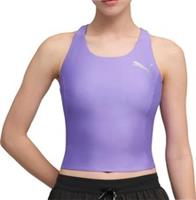 Puma Raceday UltraForm Womens Running Crop Top Purple Run Sleeveless Tank Top - L Regular