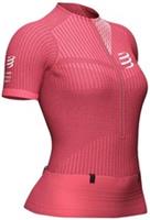 Compressport Trail Postural Womens Running Top Pink Short Sleeve Half Zip Run - L Regular