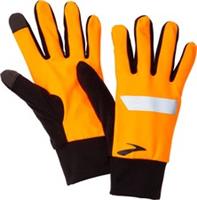 Brooks Fusion Midweight 2.0 Running Gloves Orange Thermal Reflective Mens Womens