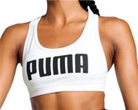 Puma 4KEEPS Womens Running Sports Bra White Breathable Workout Fitness Run - L Regular