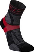 Hilly Trail Anklet Running Socks - Black Cushioned Merino Wool Sports Training