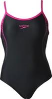 Speedo Placement Thinstrap Muscleback Womens Swimsuit Black Swimming Ladies
