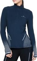 Ronhill Tech Reflect Womens Running Top Blue Long Sleeve Half Zip Base Layer Run - S Regular