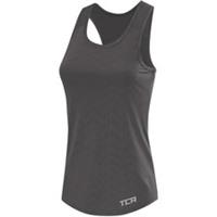 TCA Impulse Racerback Womens Running Vest Grey Printed Run Lightweight Tank Top - XS Regular